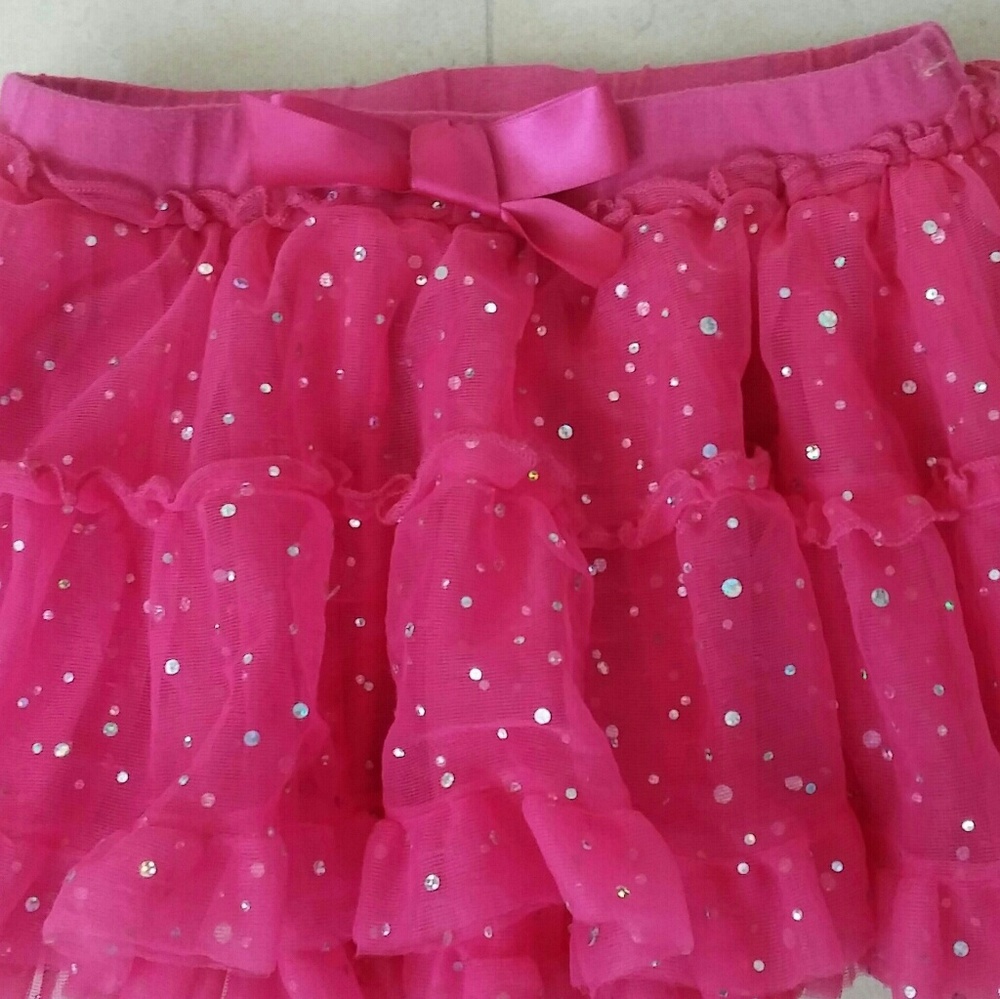 BUNDLE 4 for $15. HOT PINK SPARKLE Ruffled Skirt